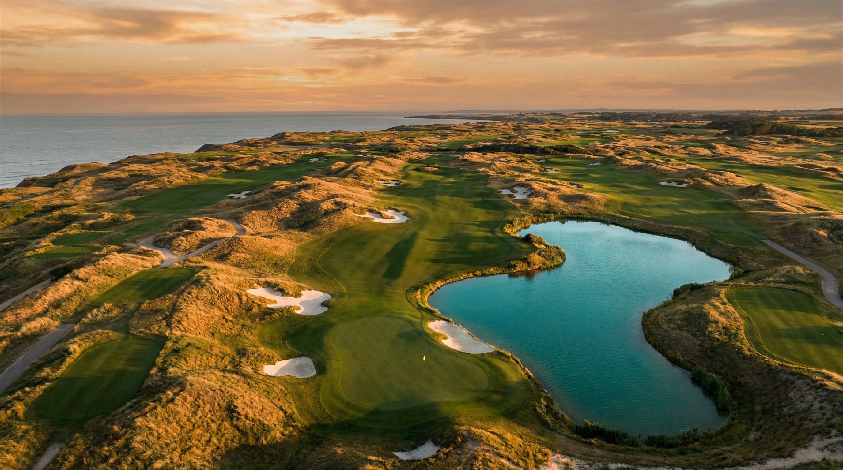 Aerial view of championship links course
